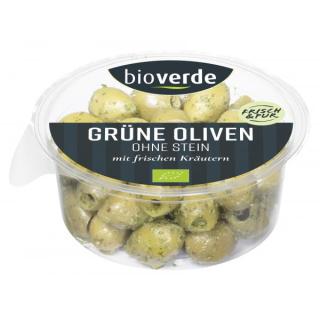 Oliven grün mit Kräutern ohne Stein