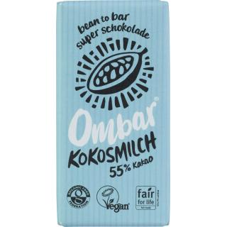 10 x Rohschokolade Kokosmilch Ombar 55% 35 g
